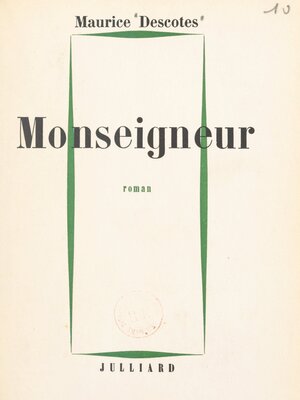 cover image of Monseigneur